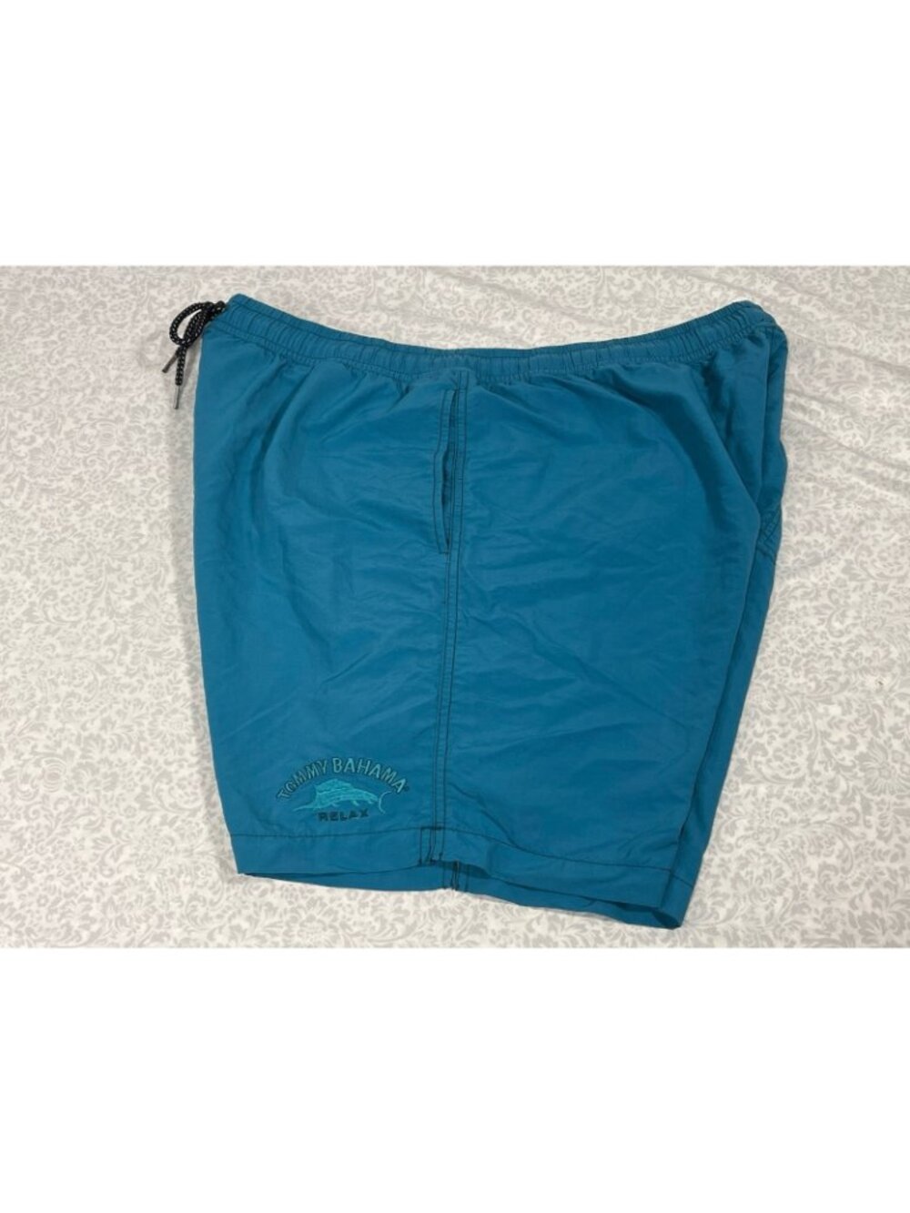 Tommy Bahama Relax Swim Trunks Mens XL Blue Elastic Waist Shorts Marlin Logo - Picture 10 of 12